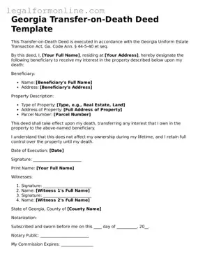  Transfer-on-Death Deed Form for Georgia