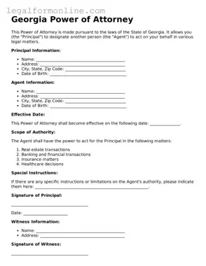  Power of Attorney Form for Georgia