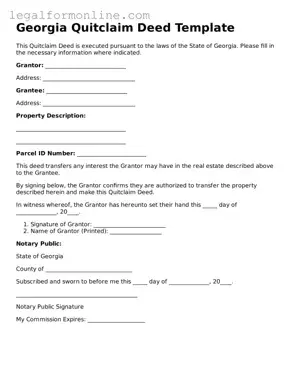  Quitclaim Deed Form for Georgia