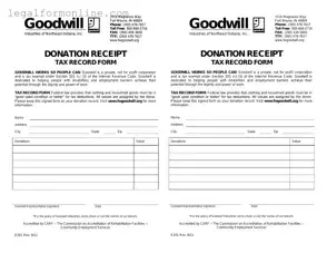 Goodwill donation receipt Template in PDF