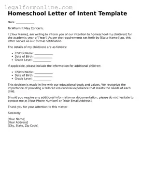 Attorney-Approved Homeschool Letter of Intent Template