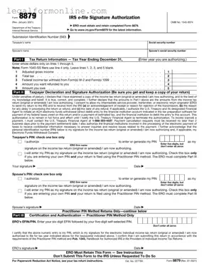 IRS 8879 Template in PDF