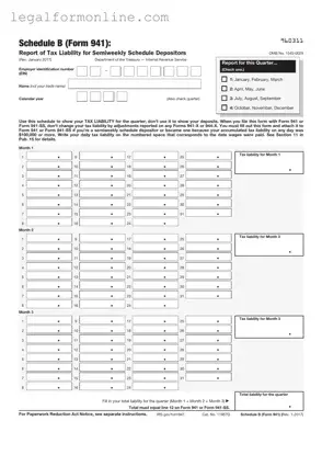 IRS Schedule B 941 Template in PDF