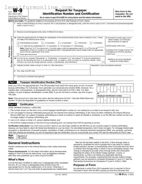 IRS W-9 Template in PDF