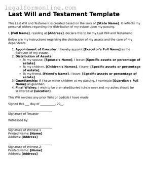 Attorney-Approved Last Will and Testament Template