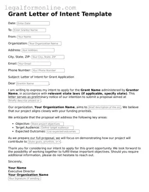 Attorney-Approved Grant Letter of Intent Template
