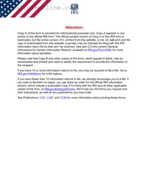 IRS 1099-MISC Template in PDF