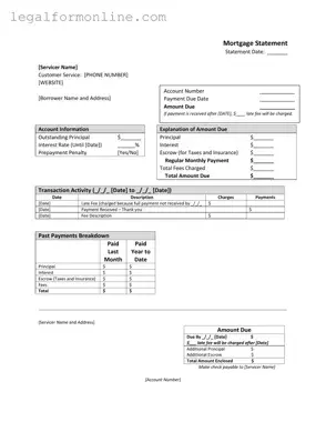 Mortgage Statement Template in PDF