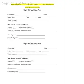 Negative Hiv Test Template in PDF