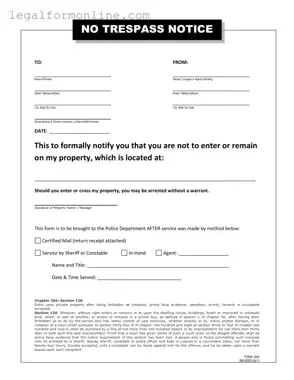 No Trespassing Letter Template in PDF