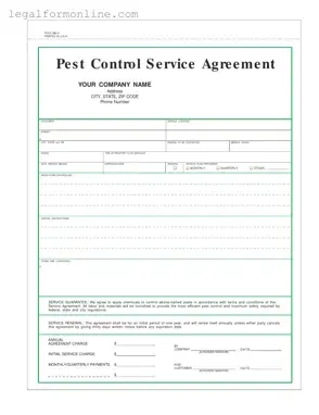 Pest Control Contract Template in PDF