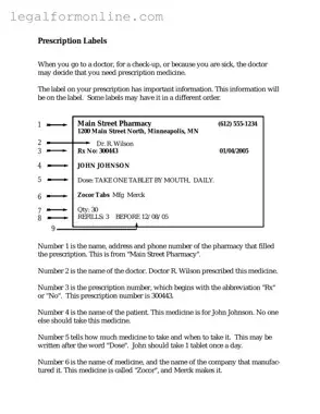 Prescription Label Template in PDF