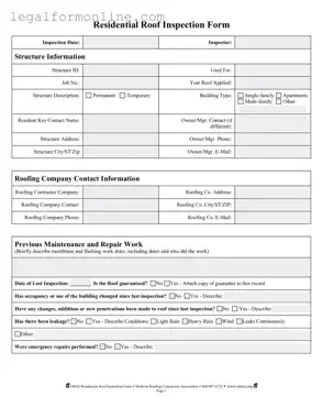 Roof Inspection Template in PDF