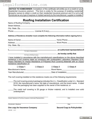 Roofing Certificate Template in PDF