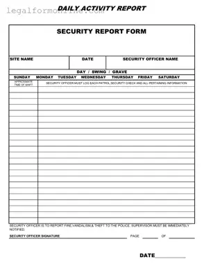Security Guard Daily Report Sample Template in PDF