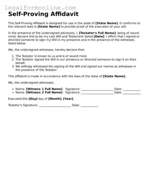 Attorney-Approved Self-Proving Affidavit Template