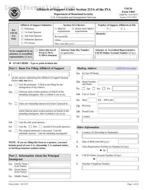 USCIS I-864 Template in PDF