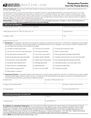 Usps Resignation Template in PDF