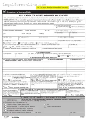 VA 10-2850a Template in PDF
