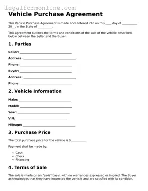 Attorney-Approved Vehicle Purchase Agreement Template