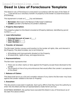 Attorney-Approved Deed in Lieu of Foreclosure Template