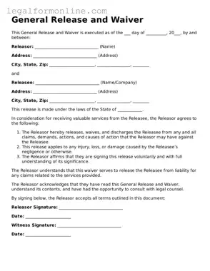 Attorney-Approved General Release and Waiver Template