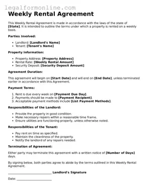 Attorney-Approved Weekly Rental Agreement Template