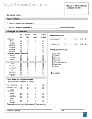 Work Release Template in PDF