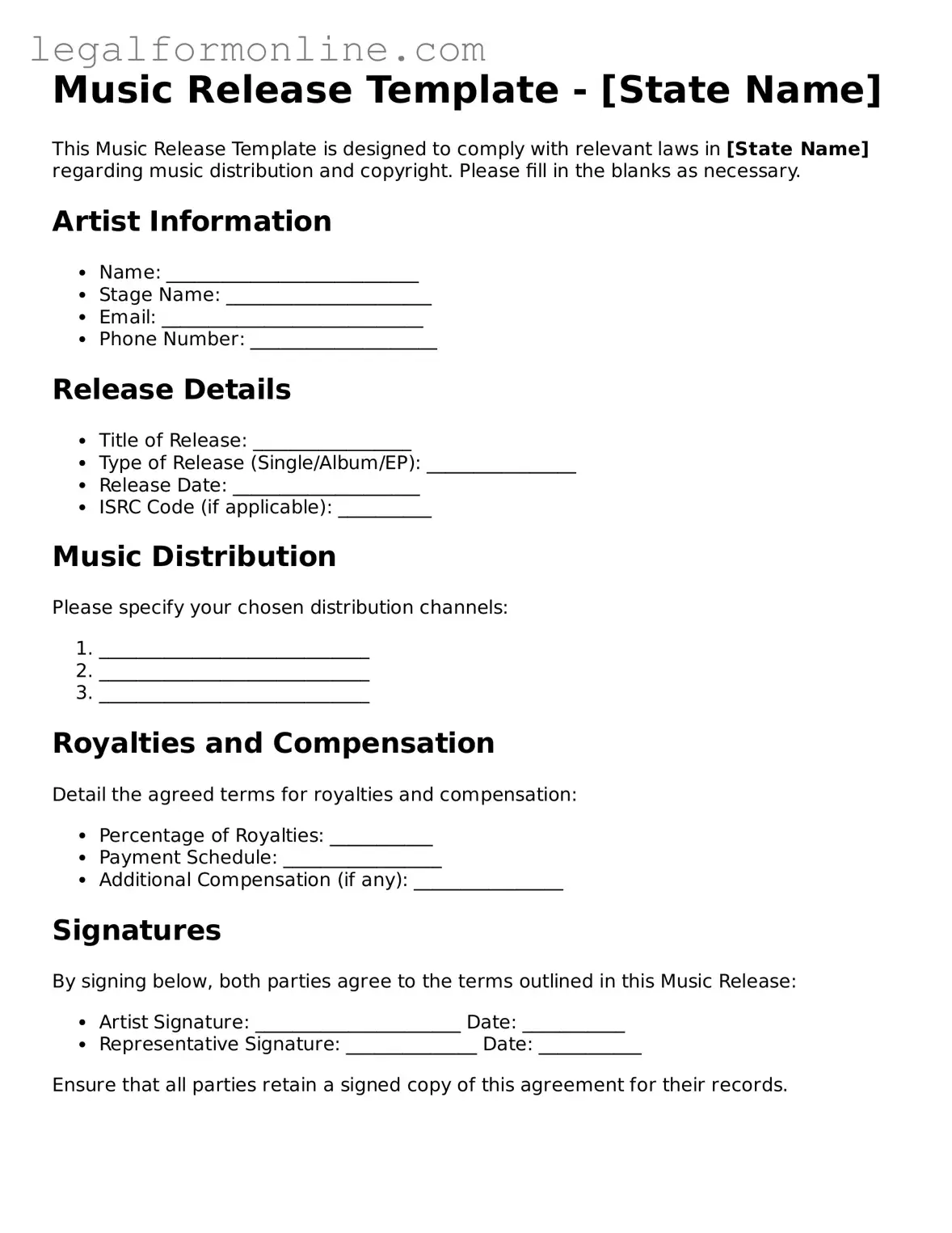 Attorney-Approved Music Release Template